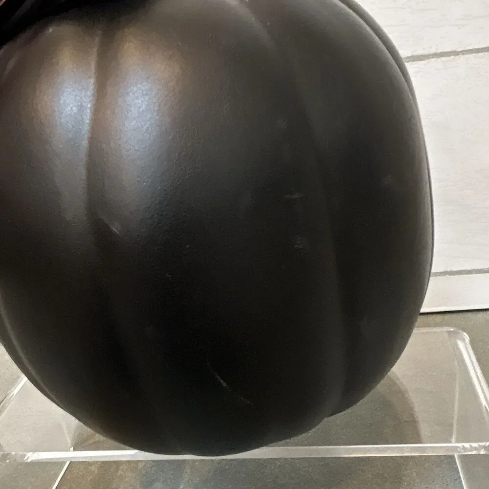 Ashland Halloween Black Matte Plastic Foam Pumpkin Solid 6in & Diorama 9in Decor